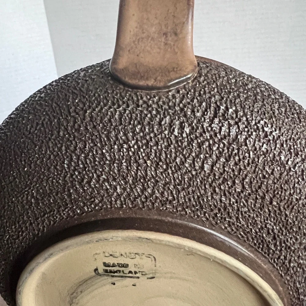 Denby England Casserole Dish with Lid Handled Brown Textured Stoneware 8x4 MCM